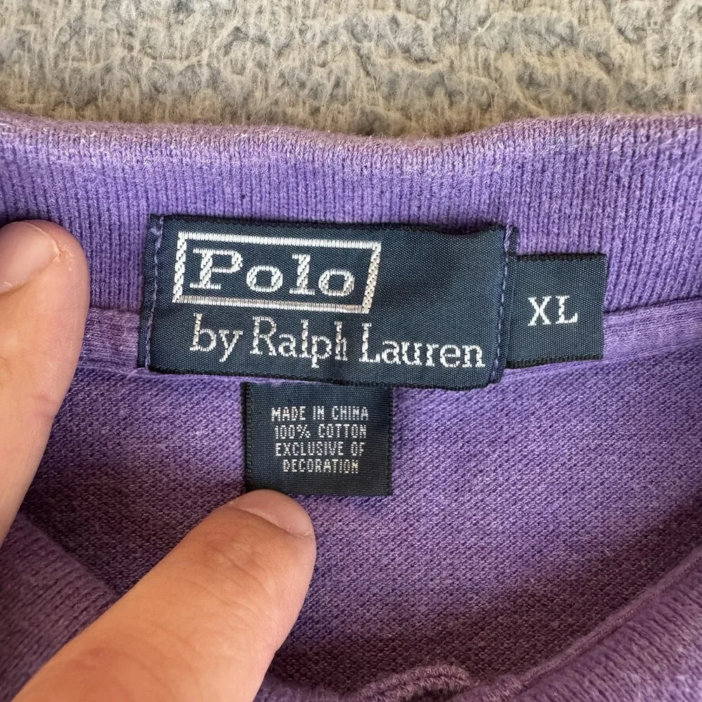 Polo by Ralph Lauren Polo Shirt Mens Xl Purple Short Sleeve Preppy Casual Vtg